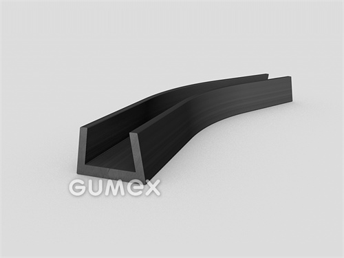 Gumový profil tvaru "U", 20x30/24mm, 70°ShA, EPDM, -40°C/+100°C, čierny